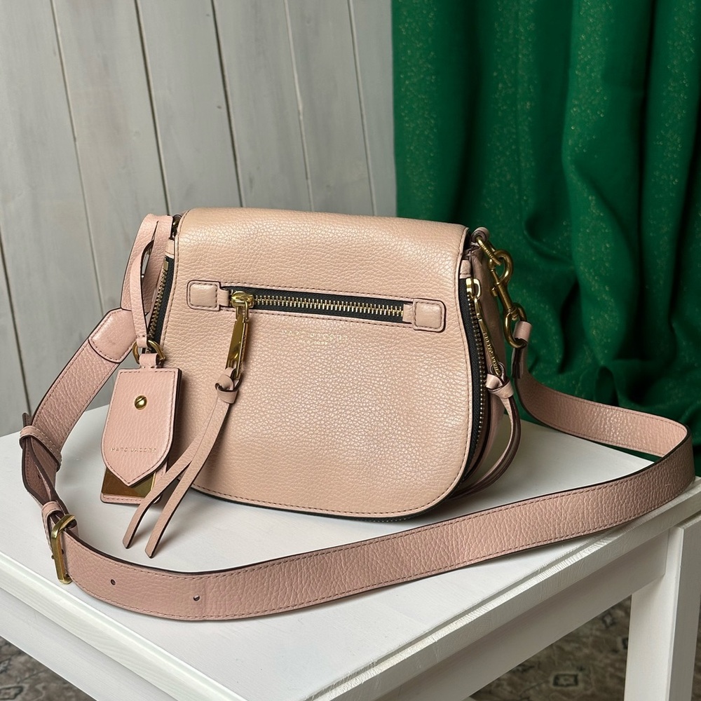 Marc Jacobs Pale Pink Leather Small Recruit Saddle Bag